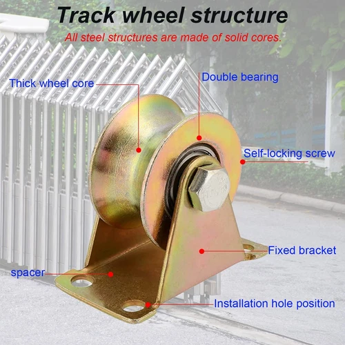 2 Stück Umlenkrollen Für Seile U-Nut-Stahl-Lenkrolle Seilrollen Schwerlastrollen - Bild 5 von 16