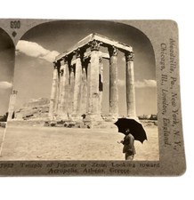 Athens Greece Temple of Jupiter Zeus Person Umbrella c1920s Keystone V17120 SB4