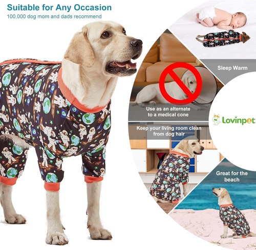 LovinPet Hundeshirt Sonnenschutz Shirt Weltraum Astronauten Print leichter Pullover - Bild 4 von 7