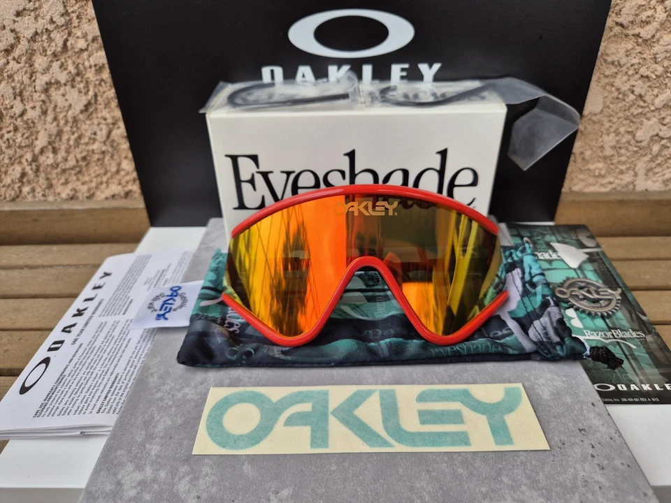 Oakley Eyeshade Red / Fire Iridium Rare Eyeshades Heritage 30 Years Vintage - Photo 2/4