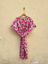 Indian 100%Cotton Pink Kaftan, Floral Kaftan, Women's Clothing Nighty Kaftan US