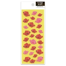 RED FISH STICKERS Sticker Sheet Tai Taiyaki Japanese Icon Scrapbook Kids Craft