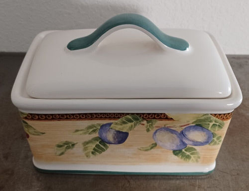 Jay Import Company Rectangle Shaped Ceramic Canister With Fruit | eBay