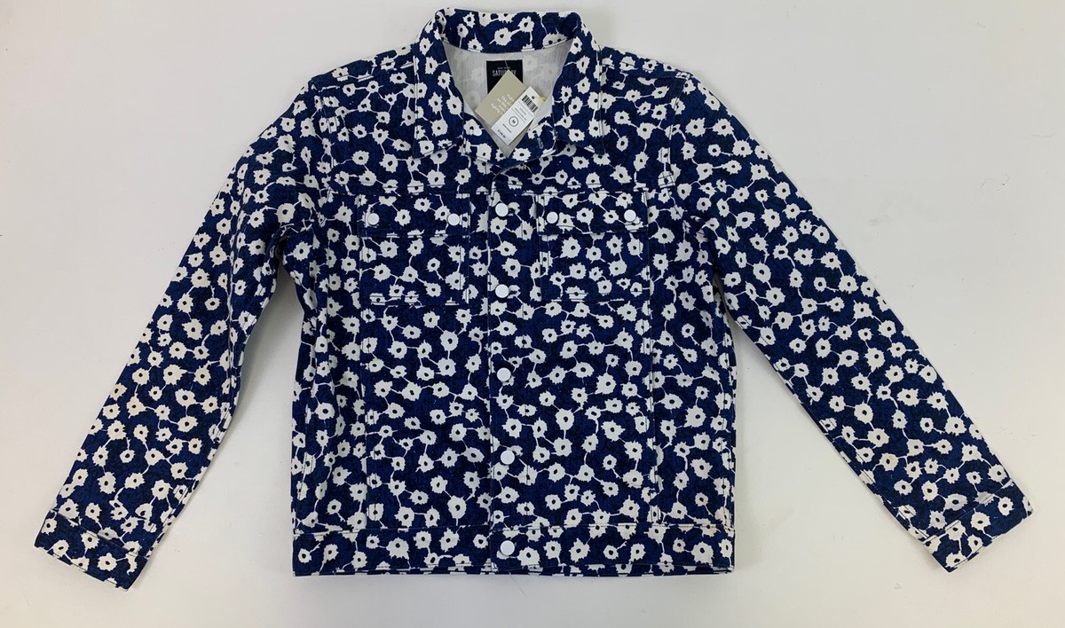 Kate Spade Saturday Dean Jacket Indigo Floral Denim Jean Jacket M