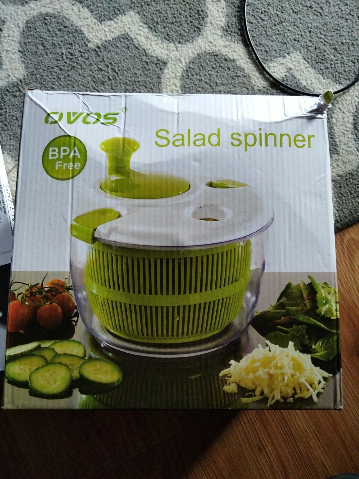 OVOS Salad Spinner Large 5 Quarts Fruits and Vegetables Dryer Quick Dry-image