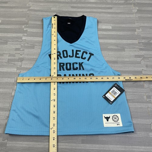 Under Armour Project Rock Damen-Tanktop wendbar Fitnessstudio Penny Mesh S blau 55 $ - Bild 4 von 8