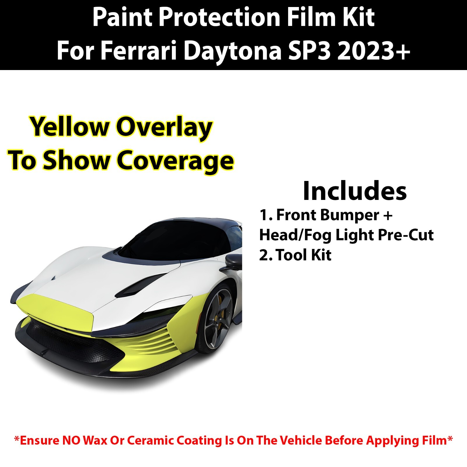 Pre Cut Paint Protection Film Clear Bra PPF Kit for Ferrari Daytona 2023+