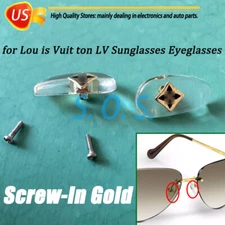 Screw-in Nose Pads W/Screws Replacement For Lo uis Vui tton LV Eyeglasses Gold
