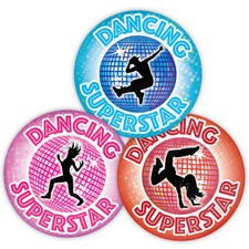 144 Dancing Superstar Stickers Well Done 30mm School Teacher Awards Dancer