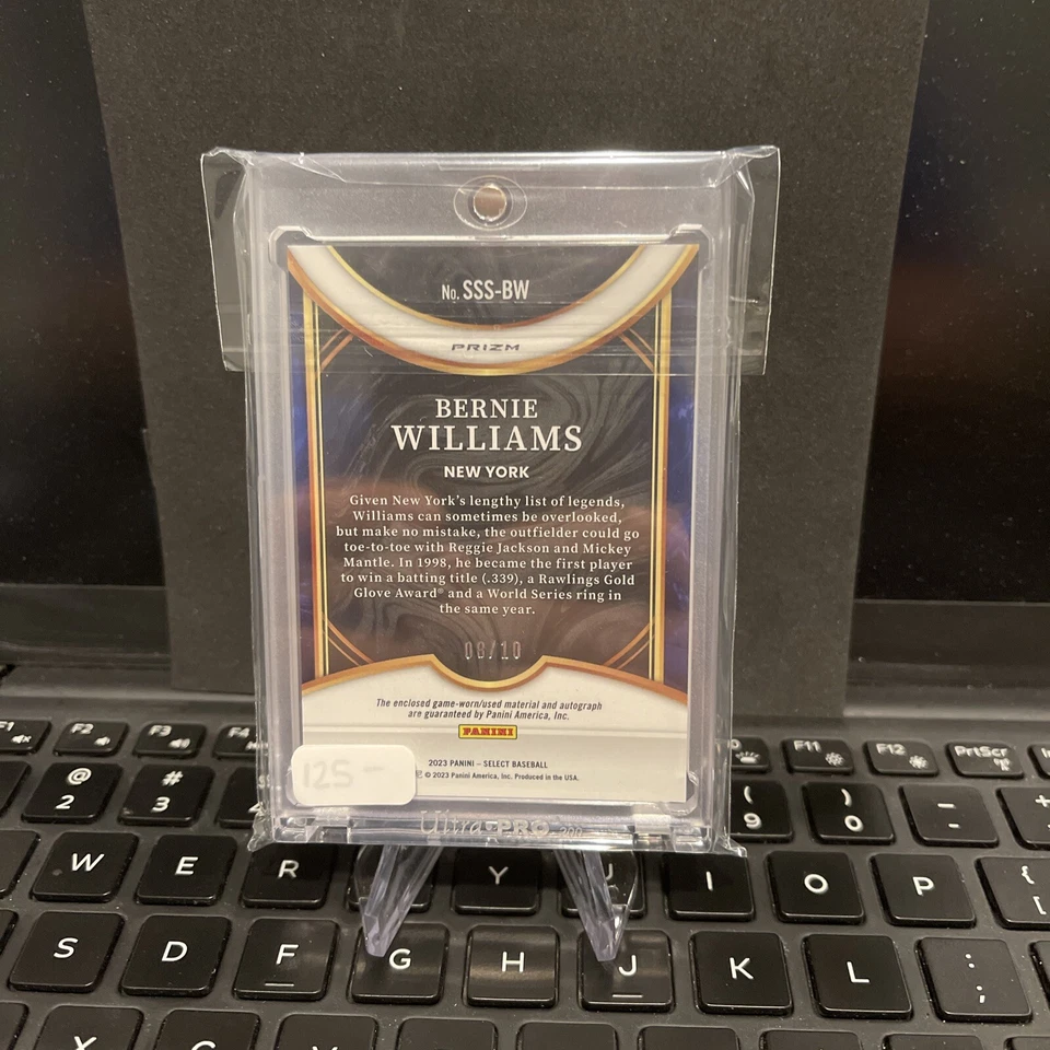 Bernie Williams 2023 Select Bat Auto GOLD /10  - Image 2 of 3