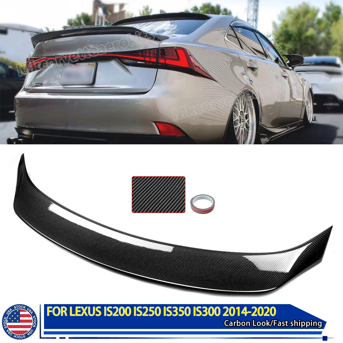 Carbon Fiber Trunk Rear Spoiler For Lexus IS250 IS350 IS-F Sedan 2006-2013 08 WD