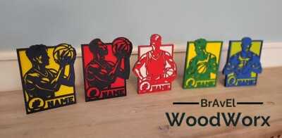Handmade Wooden Basketball Trophy Sign - Personalized Gift for Players, Teams & 