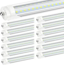 12 Pack T8 8FT LED Tube Light Bulbs 72W 6500K Single Pin FA8 Garage Shop Light