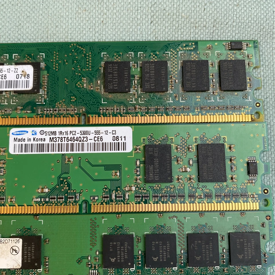 DDR2 SDRAM PC5300U5-555 667MHz PC Computer Memory Samsung Hynix 512MB 2GB Total - Image 4 of 4