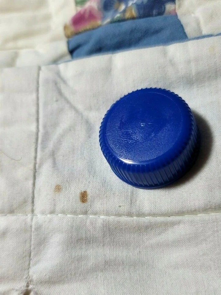 Juego de dos fundas de almohada acolchadas vintage estilo rústico diseño circular adornos azules Foto 4 de 4