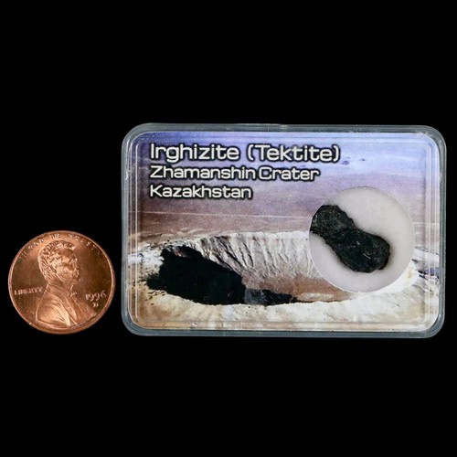Irghizite Tektite Meteorite Specimen Zhamanshin Crater Kazakhstan Display 0.63 - Picture 3 of 4