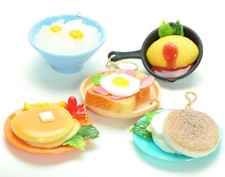 Blind Box Japanese Fake Food Keychain Breakfast Pancake Eggs 1 Random Charm 