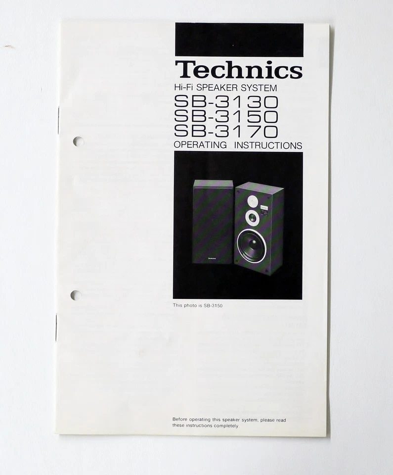 Original TECHNICS SB-3130 /-3150/-3170 Speaker Owners Manual/Bedienungsanleitung - Bild 1 von 1