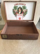 Antique Wood Lord Romeo Cigar Box