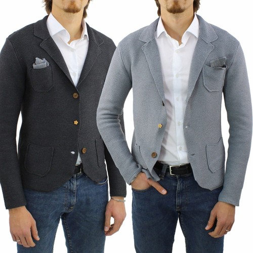 Giacca Uomo Cardigan in Maglia Elegante Primaverile Slim Fit Estiva Blazer  | eBay
