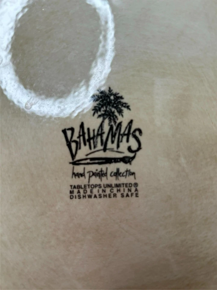 4)  TABLETOPS UNLIMITED DINNER PLATES  BAHAMAS  2 STONEWARE / 2 MELAMINE - Image 3 of 3