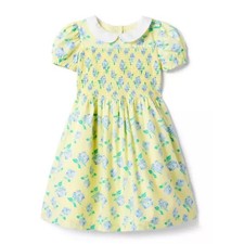 JANIE AND JACK The Charlotte Smocked Dress in Pastel Yellow Floral Size Girl's 4