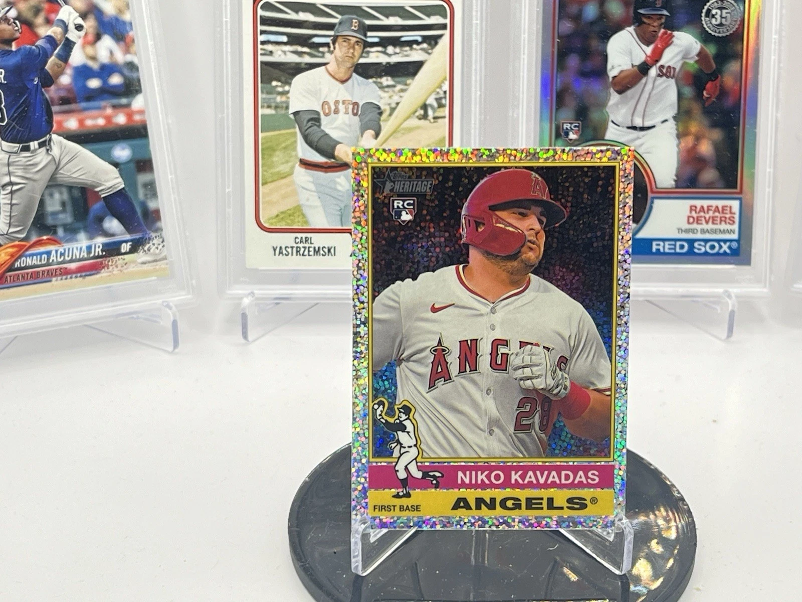 NIKO KAVADAS - Angels - 2025 Topps Heritage Chrome Silver Sparkle Rookie #320