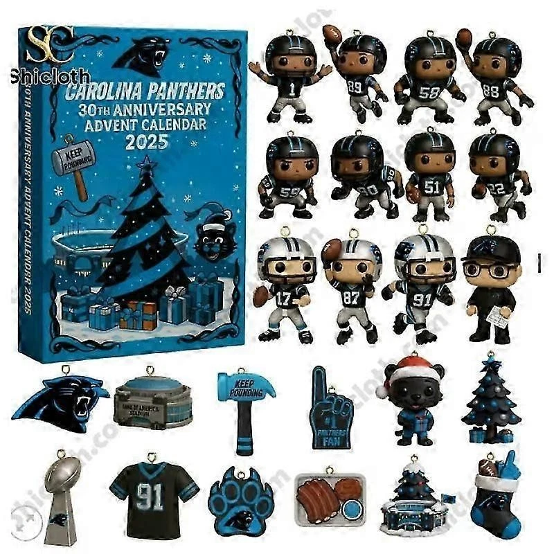 Carolina Panthers Week Acrylic Pendant Advent Countdown Blind Box Christmas