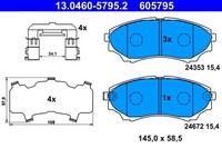 Bremsscheiben-BremsbeläGe-Kit ATE 13.0460-5795.2 Ford 1356600 Ford 1360290