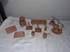 Vintage Marx Western Ranch Apache Light Brown Hard Plastic Pieces Accesories Lot