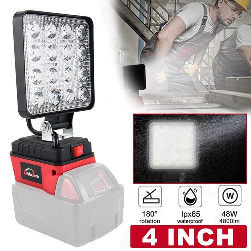 For Milwaukee Battery 18V LED Work Light Workshop Flashlights Camping Torch 2USB - Picture 12 of 81