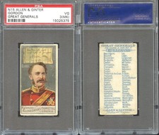 1888 N15 Allen & Ginter Great Generals ~ Gordon ~ PSA 3 (mk) ~ nice