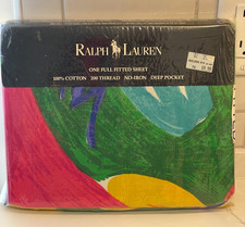 Vintage Ralph Lauren Costa Paradiso Full Fitted Sheet 100 Cotton 200 TC New