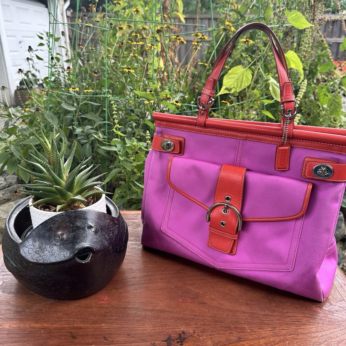 Coach Hampton Double Turnlock Satchel Style No. 9367 (A043-9367