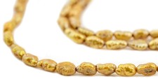 Gold Vintage Japanese Rice Pearl Beads 4mm Oval 16 Inch Strand