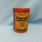 Vintage No. 8 Crayola Gold Metal Tin (1982); Replica of 1903 Tin