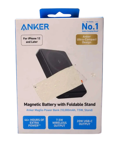New Anker - MagGo Magnetic Power Bank with Kickstand (10000mAh, 20W) Black - Picture 1 of 3