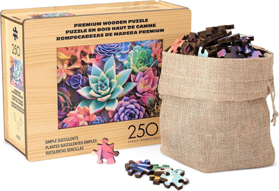 #ad Simple Succulent Wood Puzzle for Adults Standard Cut Jigsaw Pieces Ages 14 $25.99
