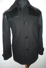 POP England Donkey Jacket Black Winter Wool Coat Skinhead Punk Work Men's Small