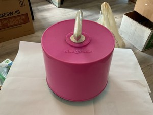 Vintage Hot Pink Disc-Go-Case Round Record Case For 45 RPM Records