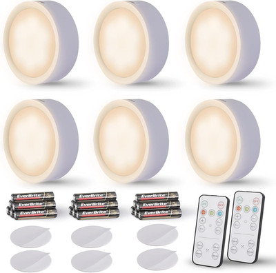 Puck Lights with Remote, Wireless LED Battery Operated, under Cabinet Timer, Sti