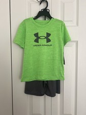 Under Armour Kids Green T-Shirt and Gray Shorts Set Size 4t NWT