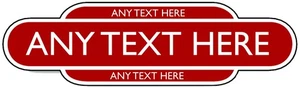 British Railway Totem Station Sign Personalised Self Adhesive Vinyl Sticker