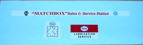 Restoration decal set for 1961 second Lesney Matchbox Service Station issue