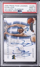 2008 PRESS PASS LEGENDS ALL AMERICAN AUTO. #AAKL KEVIN LOVE 23/25 PSA 9 AUTO 9
