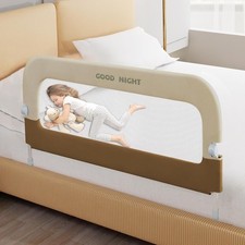 Bed Guard Rail for Toddlers - 47" Adjustable Heights  Folding up Portable Bed R