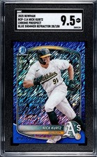2025 Bowman Chrome Prospects Nick Kurtz #BCP-114 Blue Shimmer Refractor /150 RC