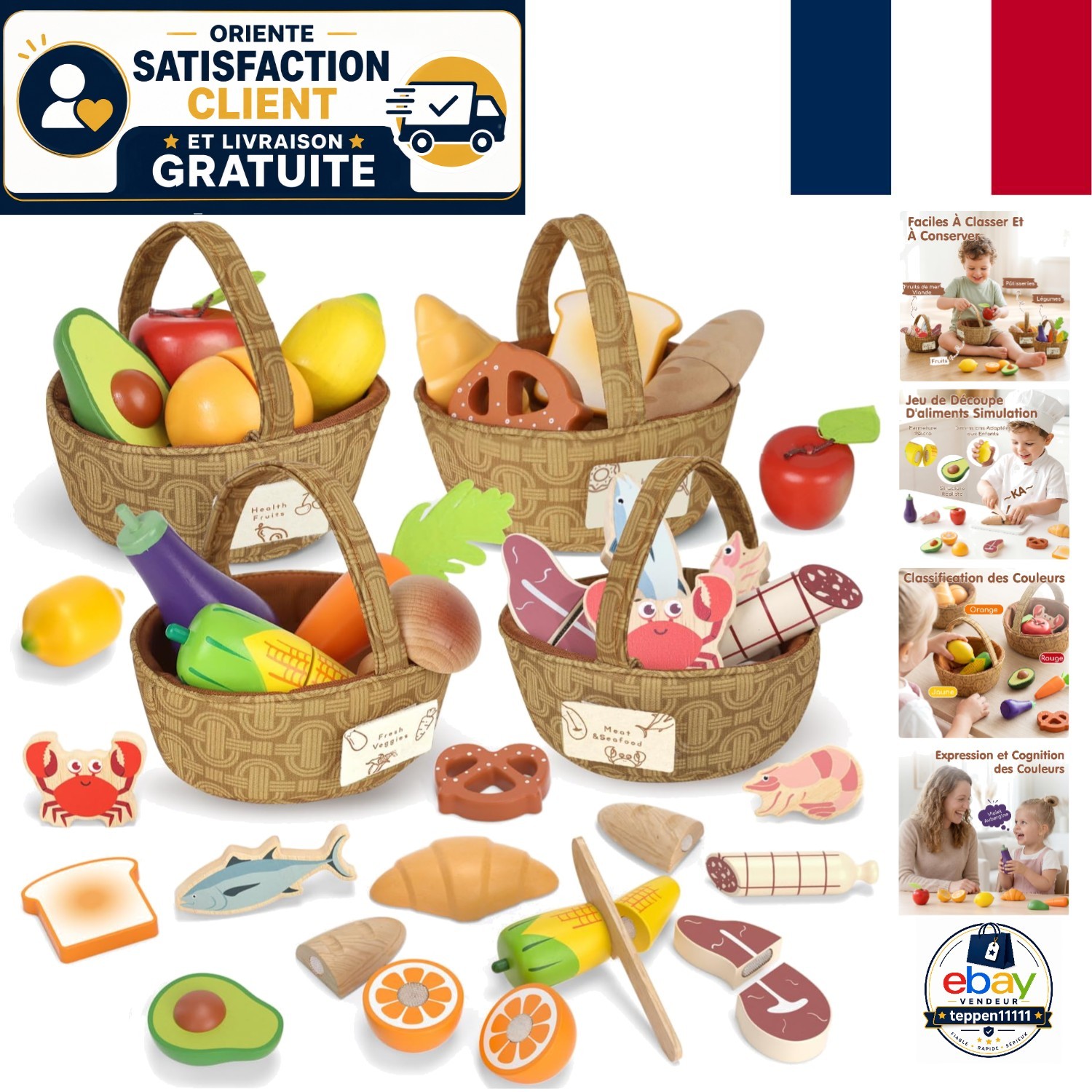 Jouet alimentation en bois pour animer la cuisine des enfants