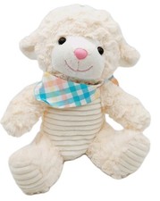Lamb Plush Ribbed Cream Stuffed Animal Easter 10" Sitting Sheep