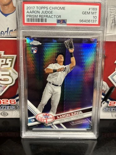 2017 Topps Chrome Aaron Judge Card Number 169 Prism Refractor Psa 10